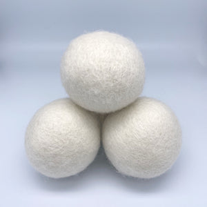 Moss Creek Woolworks set of three ivory wool dryer balls