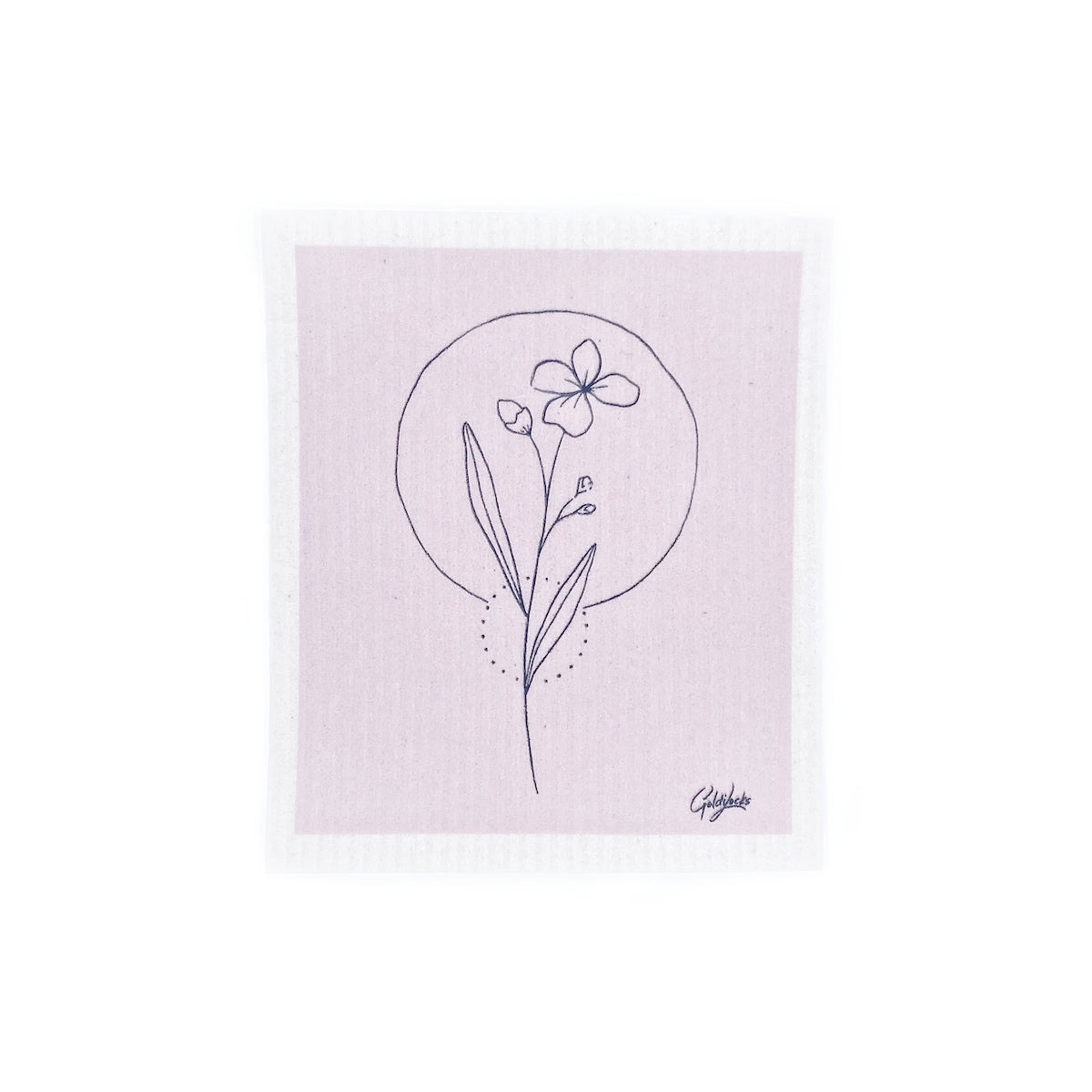 Goldilocks Swedish dishcloth with pink wildflower print