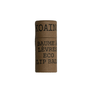 Brown cardboard tube of lip balm